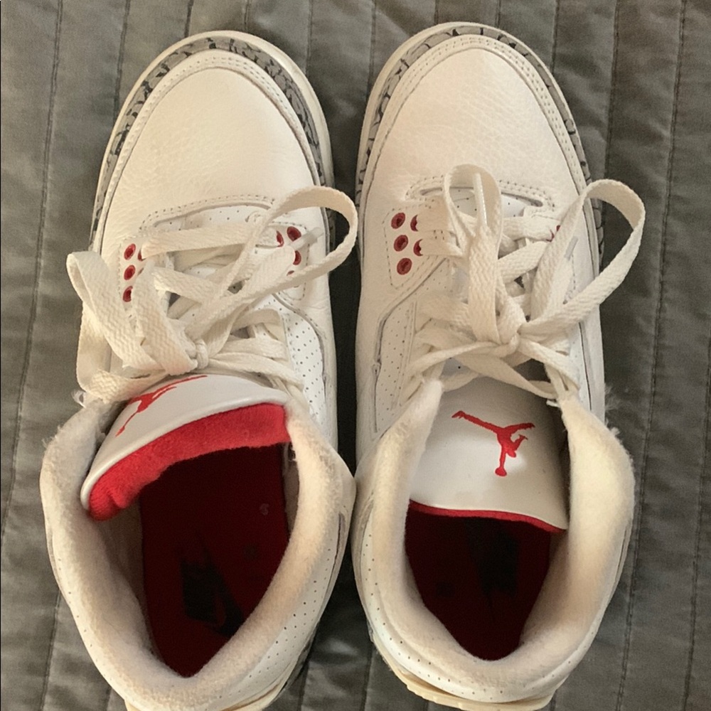 Jordan Red and White Sneakers with Iconic Design